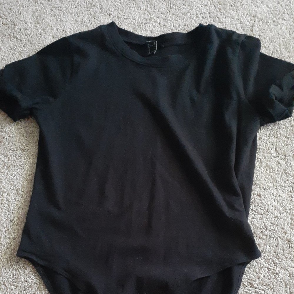 Plain black bodysuit